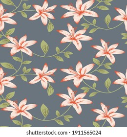 seamless vector flower design pattern on background