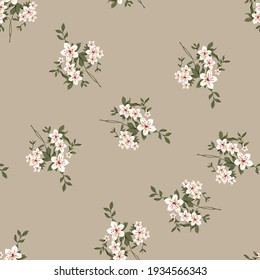 seamless vector flower design pattern on background