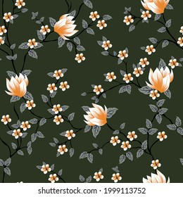 seamless vector flower design pattern on background