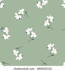 seamless vector flower design pattern on background