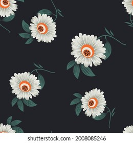 seamless vector flower design pattern on background