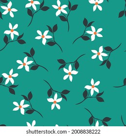 seamless vector flower design pattern on background