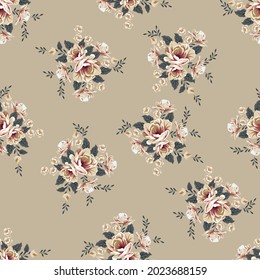 seamless vector flower design pattern on background