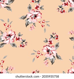 seamless vector flower design pattern on background