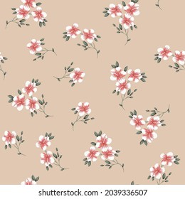 seamless vector flower design pattern on background