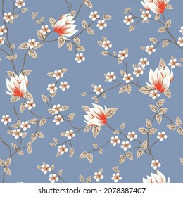 seamless vector flower design pattern on background