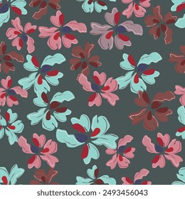 seamless vector flower design pattern on background