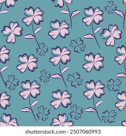 seamless vector flower design pattern on background