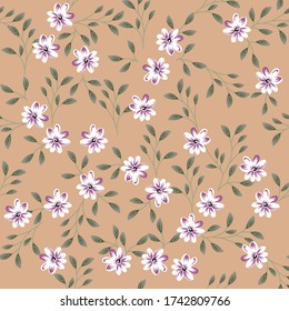 seamless vector flower with lives design pattern on pink  background