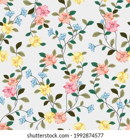 nahtlose Vektorblume mit Lebensdesign-Muster auf weißem Hintergrund