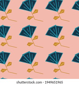 Seamless vector flower ornament for interior textile, fabric cloth, phone case, scrapbook paper. Decorative allover motif.