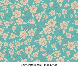 Seamless vector flower pattern