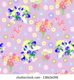 seamless vector flower pattern