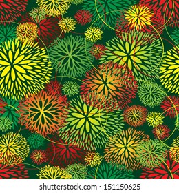 Seamless Vector flower pattern.