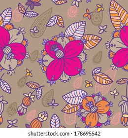 Seamless vector flower pattern