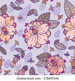 Seamless vector flower pattern