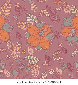 Seamless vector flower pattern