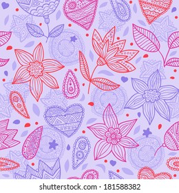 Seamless vector flower pattern