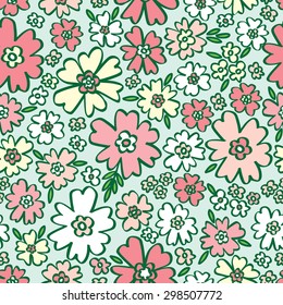 Seamless Vector flower pattern