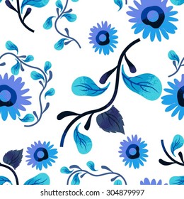 seamless vector flower pattern