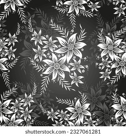 Seamless vector flower pattern design