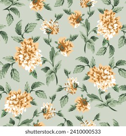 seamless vector flower Pattern and Floral Pattern on green background