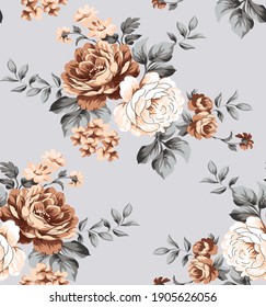 seamless vector flower Pattern on  background 