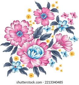 seamless vector flower pattern on white background