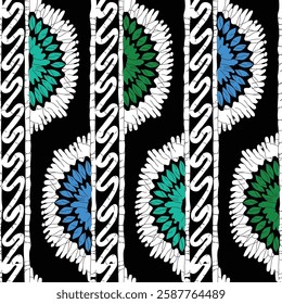 seamless vector flower pattern on border