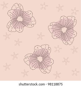 Seamless Vector Flowers Background