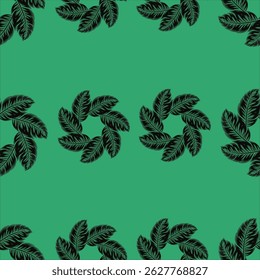 seamless vector flowers and leaf pattern