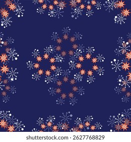 seamless vector flowers and leaf pattern