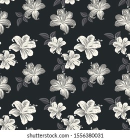 seamless vector flowers pattern on    background
