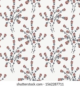 seamless vector flowers  pattern on white       background
