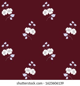 seamless vector flowers pattern on  black     background