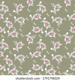 seamless vector flowers pattern on  background