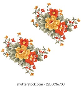 motif harmonieux de fleurs vectorielles sur fond blanc