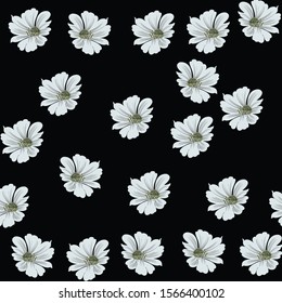 seamless vector flowers pattern onblack   background