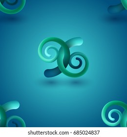 Seamless vector fluid background with liquid gradient spirals. 