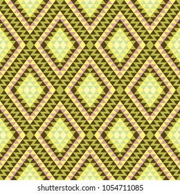 Seamless vector folk inspired geometric pattern.