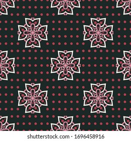 Seamless vector folk ornament. Background with oriental ethnic motifs. Abstract pattern for textile, wallpaper, fabric, clothing, paper, covers, surfaces, carpets.