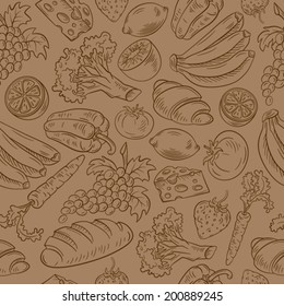 Seamless Vector Food Pattern