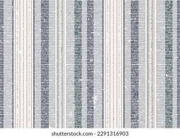 Seamless vector french stripe pattern. grey winter Provence woven texture. Shabby chic style weave stitch background. . Textile rustic all over print