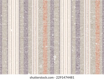 Seamless vector french stripe pattern. spring winter Provence woven texture. Shabby chic style weave stitch background. . Textile rustic all over print