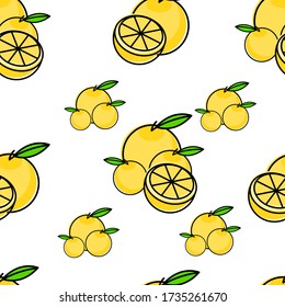 Nahtloser Vektor frisch orange. Sieht natürlich, gesund und erfrischend aus. Geeignet für Dekoration, Hintergrund, Packpapier und andere Musteranforderungen