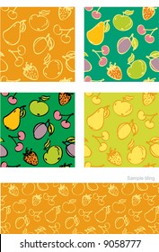 Seamless vector fruit background.