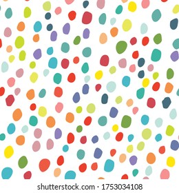 Seamless Vector Fun. Abstract Holiday Ball. Yellow Random Spot Birthday. Color Dot. Red Modern Christmas Blast. Rainbow Party Polka Background. Abstract Eps Dot Pattern. Small Pattern Cool Design.