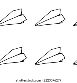 Seamless vector fun pattern paper origami planes