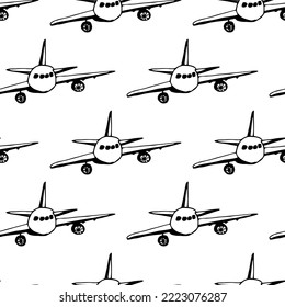 Seamless vector fun pattern paper planes on