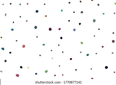Seamless Vector Fun. Purple Random Spot Polkadot. Polka Dot. Carnaval Ink Dot Pattern. Red Flying Background Spray. Abstract Graphic Icon. Rainbow Pattern Cute Circle. Small Party Color Background.